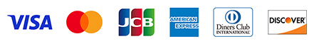 VISA | Mastercard | JCB | AMERICAN EXPRESS | Diners Club International | Discover